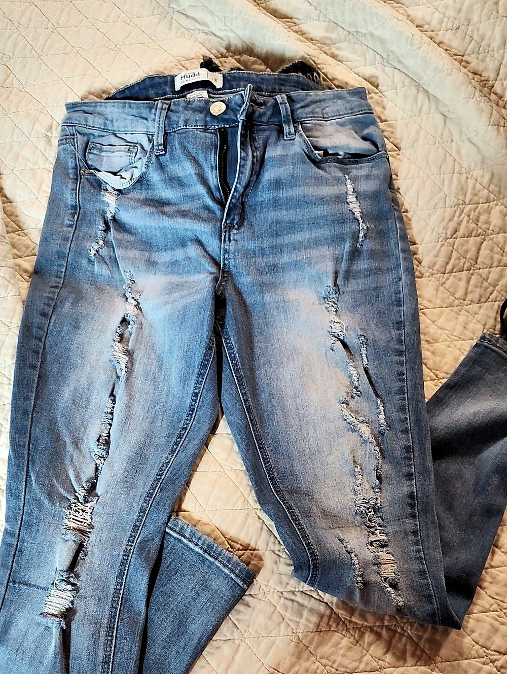 Mudd Distressed Skinny Jeans in Blue Waist 13